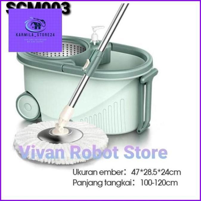 Alat Pel Lantai Spin Mop Super Mop Putar Bonbox Samono Kain Pel Fiber