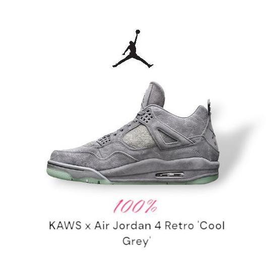 Ready KAWS x Air Jordan 4 Retro 'Cool Grey'