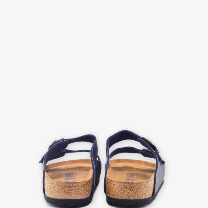 Ready Birkenstock Arizona blue Birko-Soft Sandal Pria Original Leather-Blue