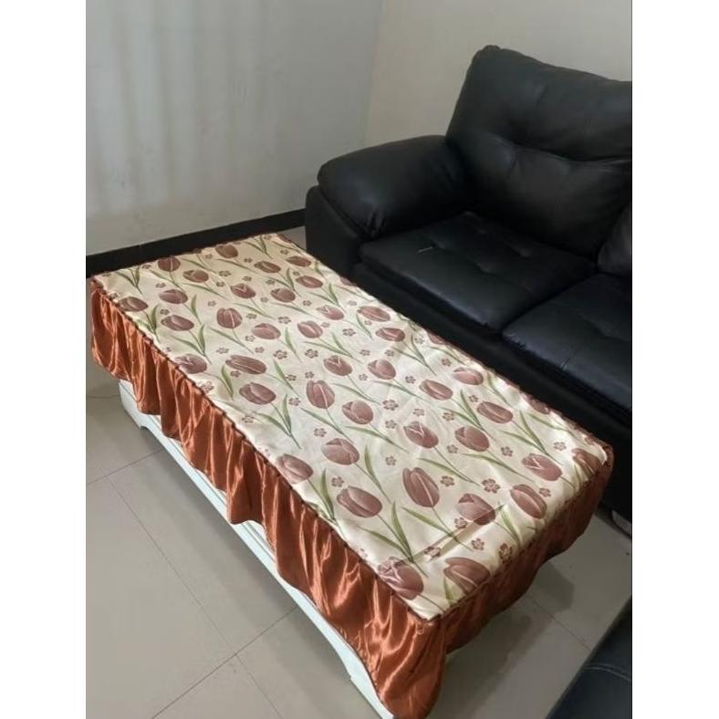 BEST SELLER TAPLAK MEJA TULIP NEW ARRIVAL/TAPLAK MEJA TAMU RUMBAI KAIN SATIN/TAPLAK MEJA KOTAK UKURA