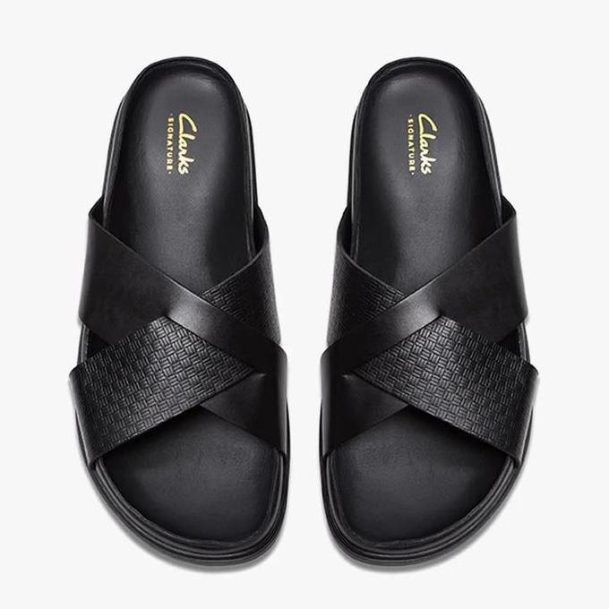 Ready CLARKS Torford Cross Original Sandal Pria Leather - Black