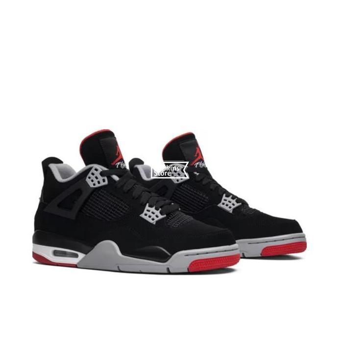 Ready sepatu nike air jordan 4 retro bred original brand new in box