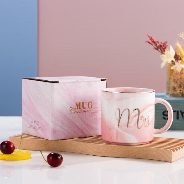 BEST SELLER GELAS MARBEL KERAMIK | COUPLE GIFT SET GELAS KERAMIK HAMPERS SOUVENIR MUG CANGKIR CANTIK