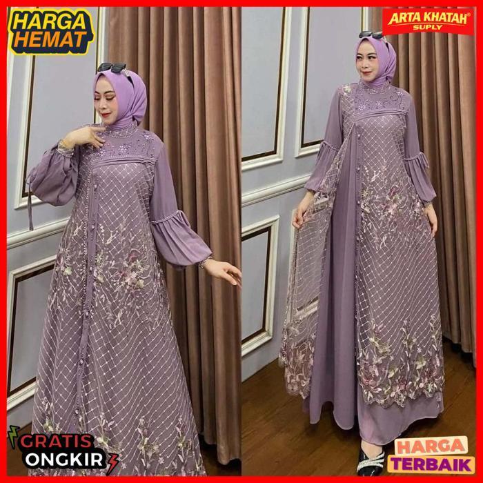 Exclusive Klarissa Dress Baju Gamis Kondangan Jumbo Xxxl Ld 125 Dress Wanita Dewasa Kekinian Bahan C
