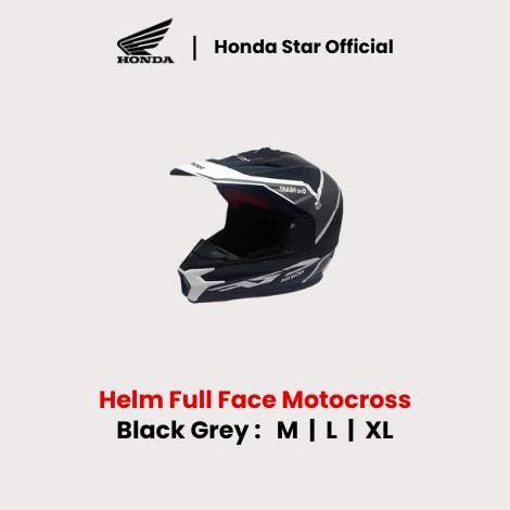 Honda Ori CRF Helm Helmet Full F Trail Cross Motocross - Grey Black