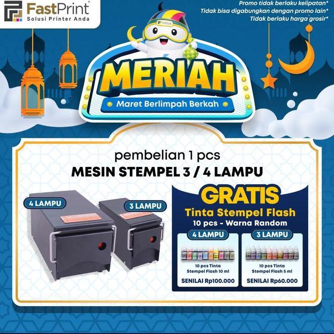 Mesin Stempel Flash Kilat Premium 4 lampu Full Plat Besi
