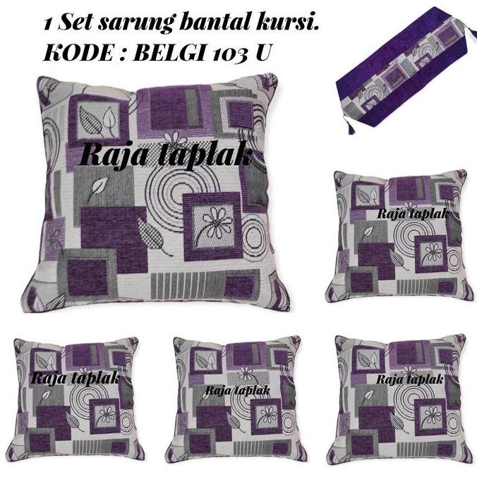 Ready Sarung bantal kursi sofa /sarung bantal kursi tamu 1 set + taplak