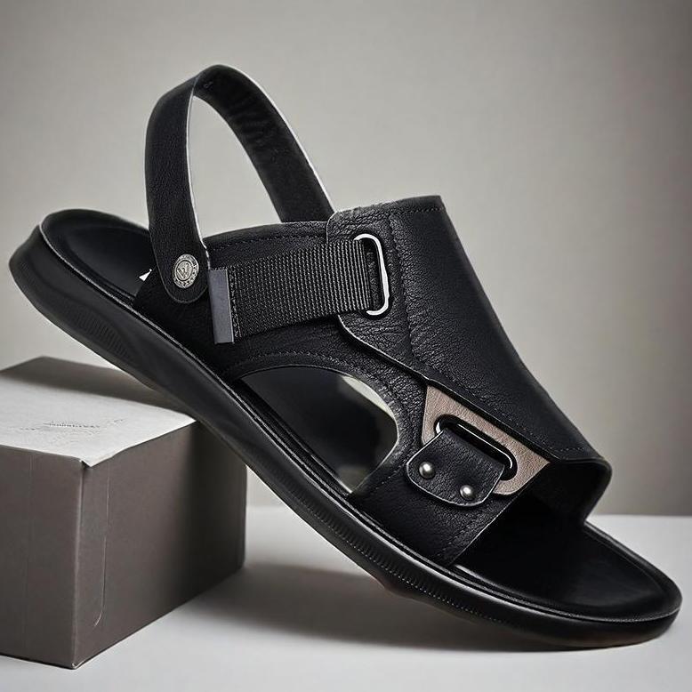 DISKON SANDAL PRIA KULIT ASLI STYLISH - PENGUNCI KLASIK VINTAGE - SANDAL CASUAL PRIA - SANDAL PRIA K