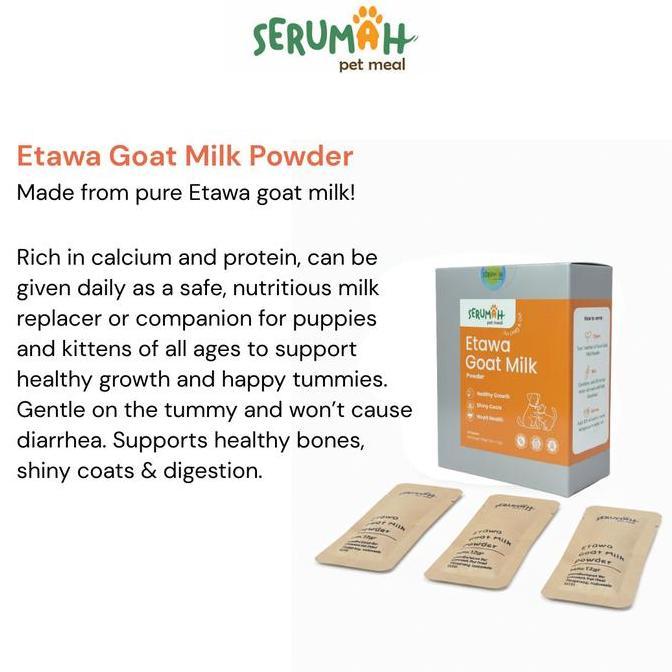 serumah etawa goat milk powder / susu kambing etawa 1 box (10 x 12gr) - for dog / anjing & cat / kuc