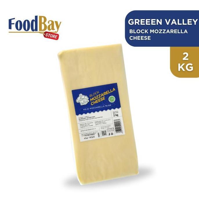GREEN VALLEY - Block Mozzarella Cheese 2Kg / Keju Mozzarella