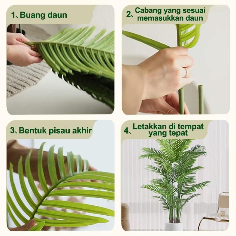 IRFANIAGALLERY 2025 DAUN PALEM PLASTIK POHON PISANG 180CM 5AKELAS DAUN PISANG JUMBO DEKORASI SUDUT R