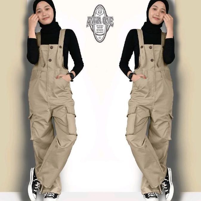 OVERALL WANITA BAJU KODOK OVERALL JUMPSUIT WANITA PANJANG HITAM BAHAN KATUN TWIIL PREMIUM