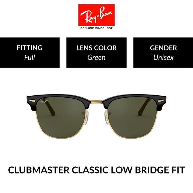 RAY-BAN CLUBMASTER | RB3016F W0365 | Full Fit | Kacamata Hitam | 55mm