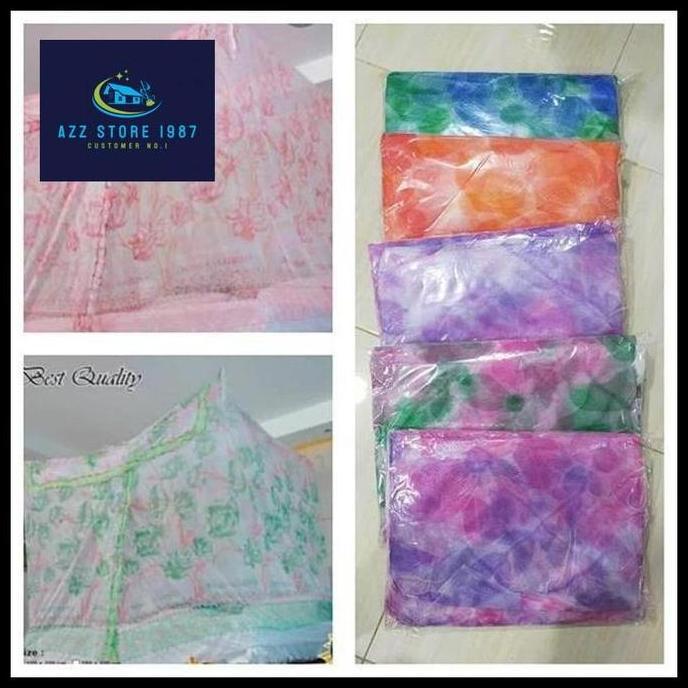 Kelambu Nyamuk Gantung Dewasa Jumbo Klambu Tidur Motif Bunga Terbaru