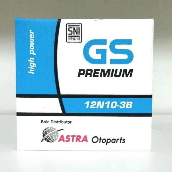 Aki Gs Astra 12N10-3B Premium 12V 10Ah Aki Basah