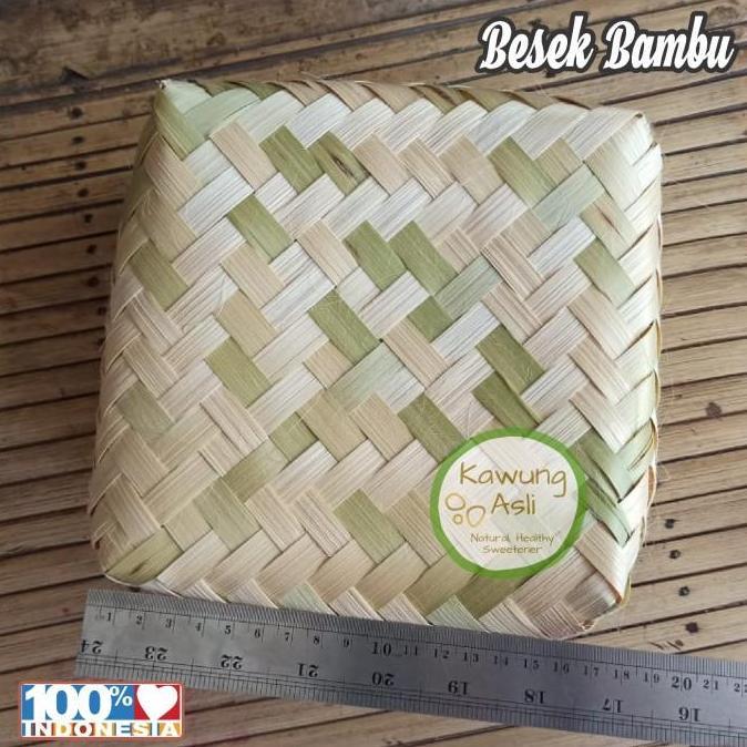 Besek Bambu Pipiti Kotak Anyam 18x18 Sepasang