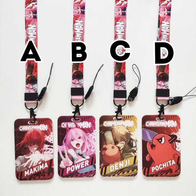 ID Card Holder Name Tag Lanyard Kalung Kartu Anime Chainsaw Man