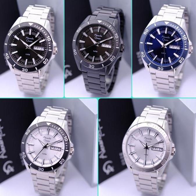 Ready ALEXANDRE CHRISTIE AC6512 AC 6512 SILVER BLACK JAM PRIA ORIGINAL