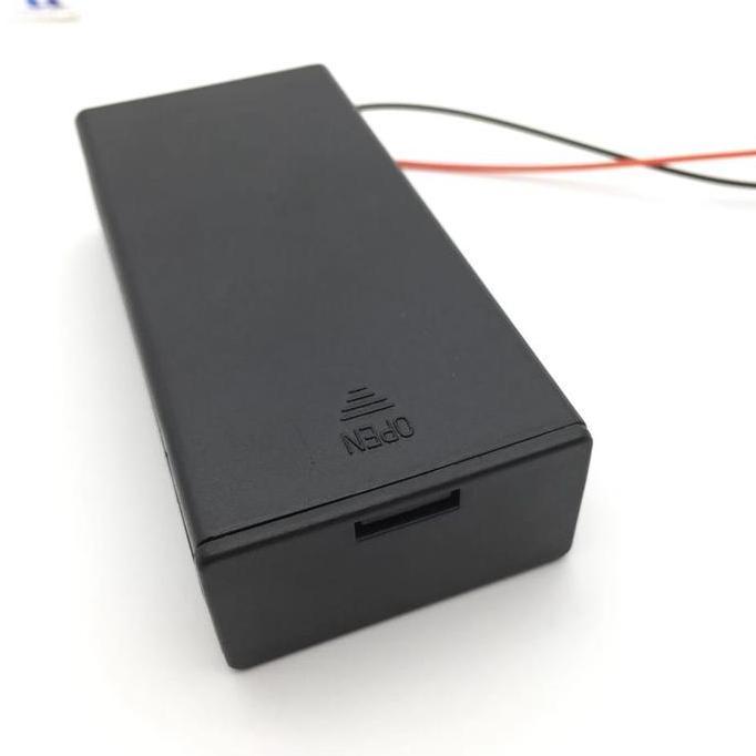 Holder Baterai 2 x 18650 PARALEL + Tutup + Saklar + Kabel