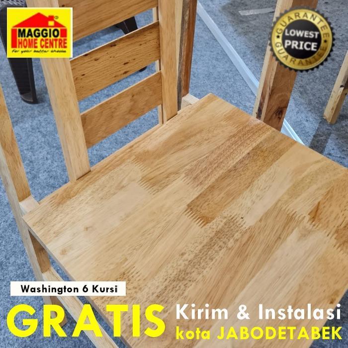 MEJA MAKAN KAYU 4 KURSI - MEJA MAKAN SET 4 KURSI - RAMIN 4KURSI - MAGGIO