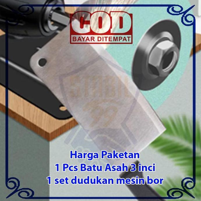 Alat Putar Dudukan Bor Poles Pengasah Gunting Parang Alat Asah