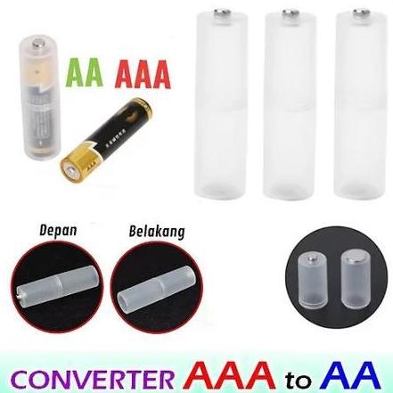 Adapter Converter Case Baterai A2 Ke A3 AAA ke AA AAA to AA Konverter Baterai Batre Batere Kotak Cas