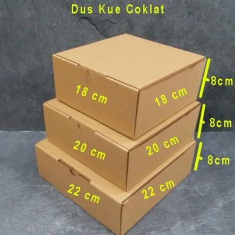 Dus Kue Coklat 18x18 x8 10 pc Corrugated Kardus Box 18 x 18 x 8