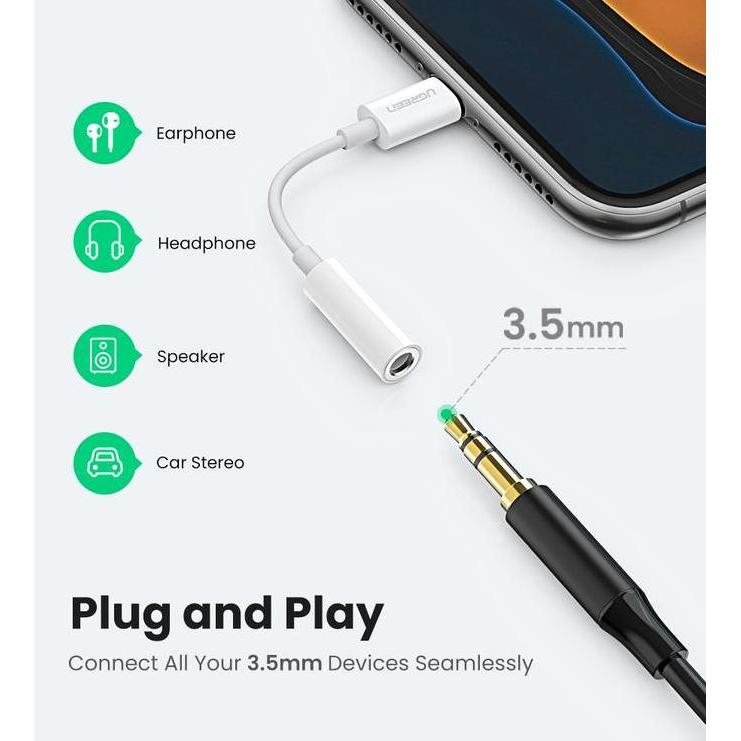 Splitter iPhone MFi Lightning To Jack 3.5mm 30759 30756