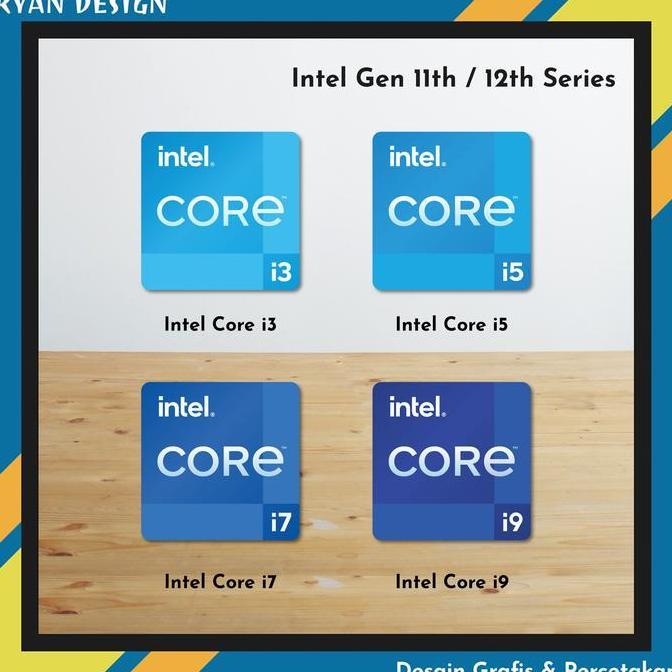 Sticker Logo Intel Core i3 i5 i7 Gen 11 Gen 12 Nvidia Geforce RTX GTX