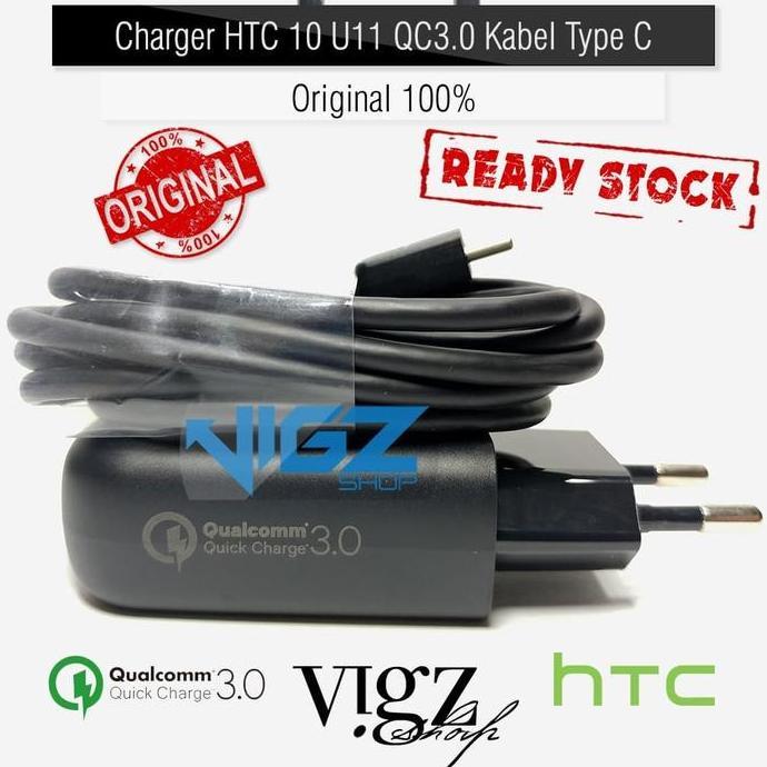 Charger Htc 10 U11 Quick Charge 3.0 Kabel Usb Type C 100%
