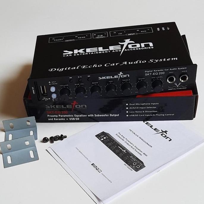 Preamp Parametric Equalizer Mobil Dengan Subwoofer Output Dan Karaoke + Usb/Sd
