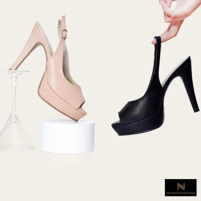 Nicholas Edison Heels Fenella Sepatu Hak Tinggi Wanita Platform Slingback Peeptoe JS