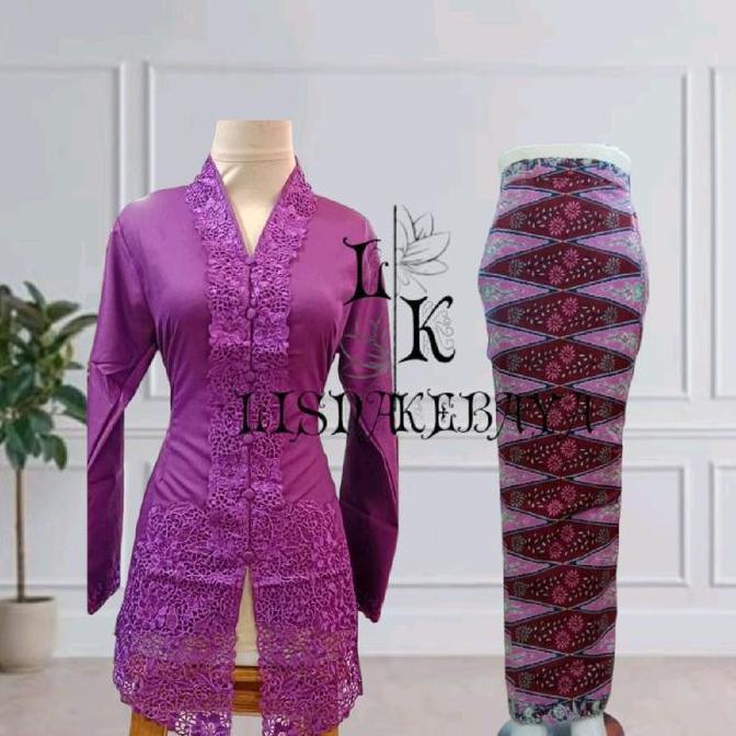 Syahira Kebaya Encim Dewasa Motif Bordir Cantik Allsize Kain Katun Berkualitas Panjang Setelan Wanit