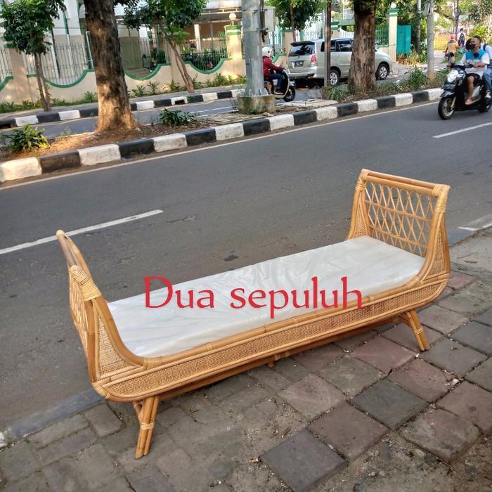 Kursi Rotan Panjang Santai Sofa Bench