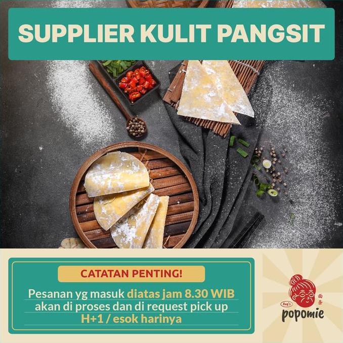 Popomie Kulit Pangsit Goreng Renyah Lezat 1kg HALAL MUI 80pcs 10cm Tanpa Pengawet Berkualitas