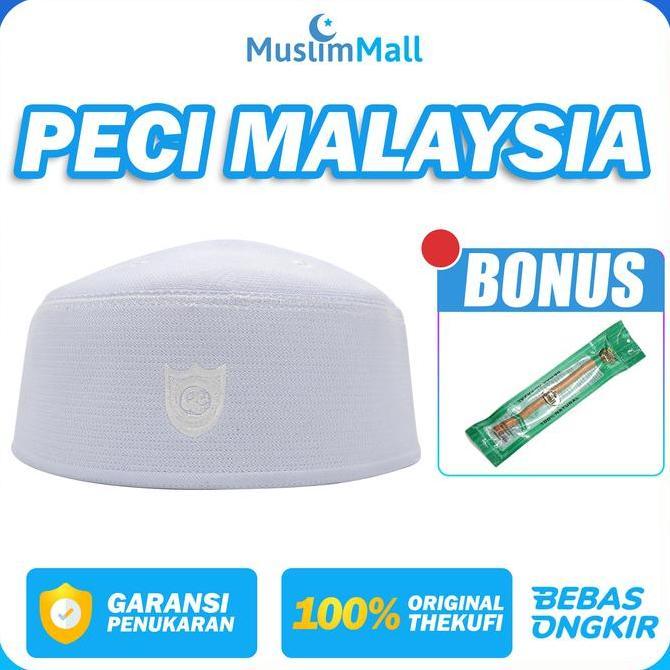 Peci Malaysia Putih Polos Songkok Kopiah Putih Super Original The Kufi FT