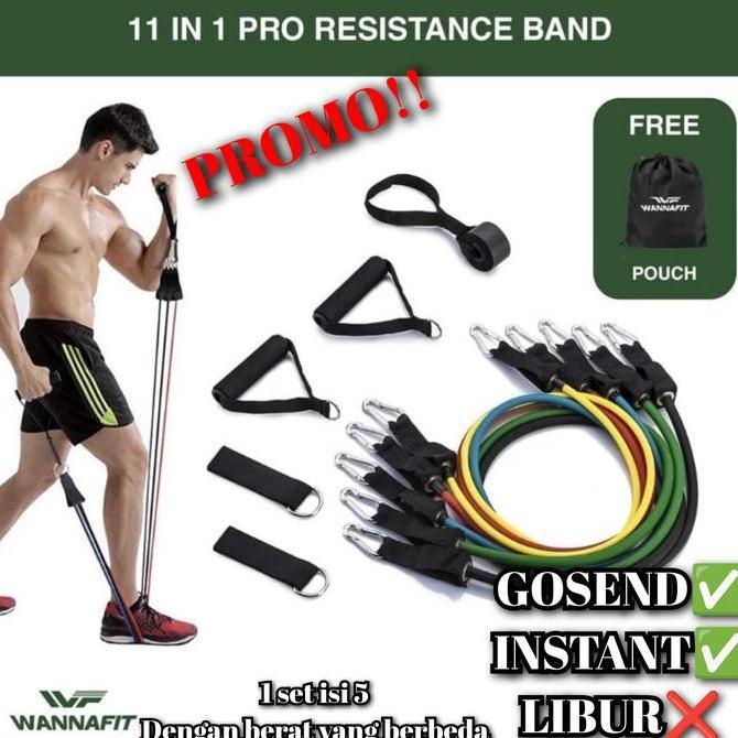 Resistance band 11 IN 1 Resistance Rope wannafit tali fitness