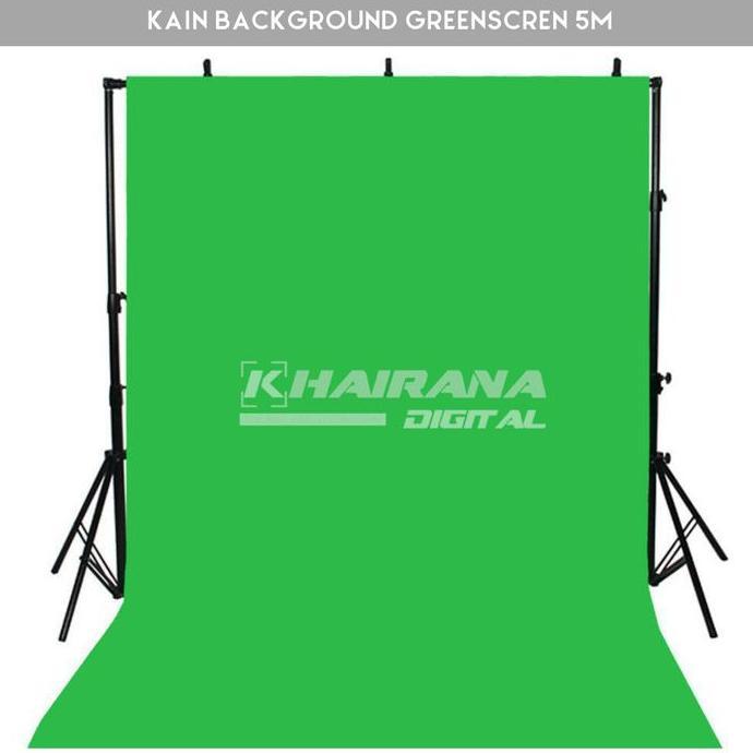 NEW Kain Background Backdrop Studio Foto green screen zoom besar HIJAU 5m