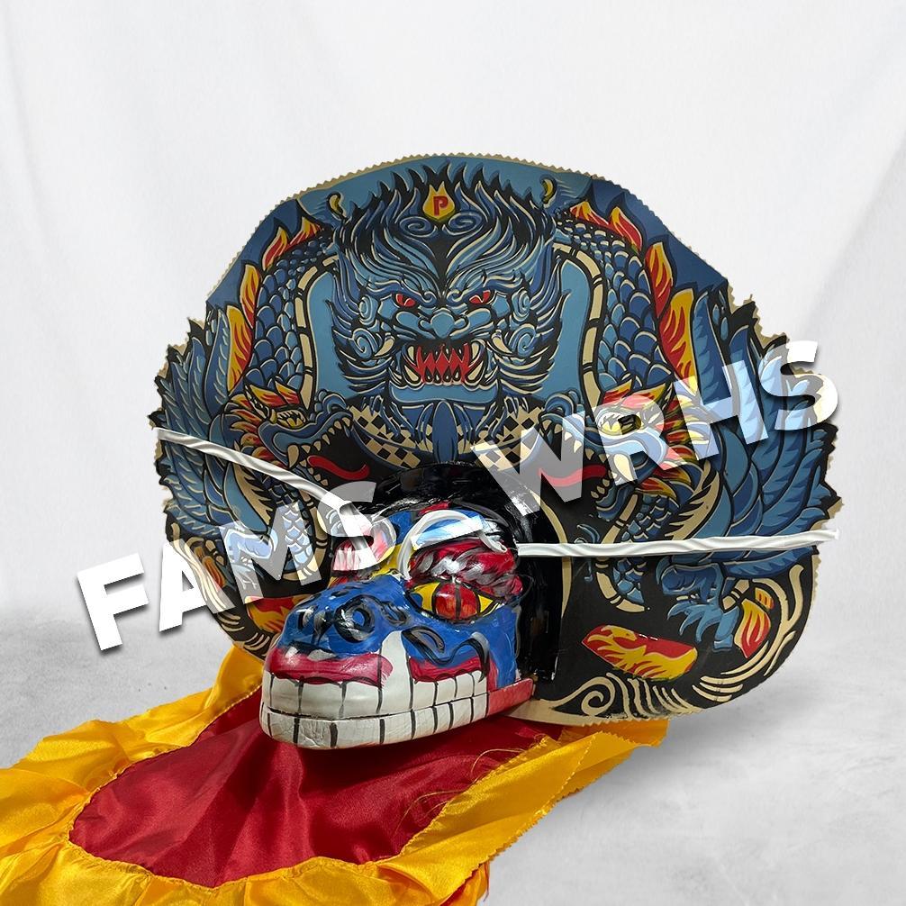 Barongan Anak Ukuran Tanggung Barongan Spons Devil Barongan Biru Dan Hijau Barongan Murah Fm -15