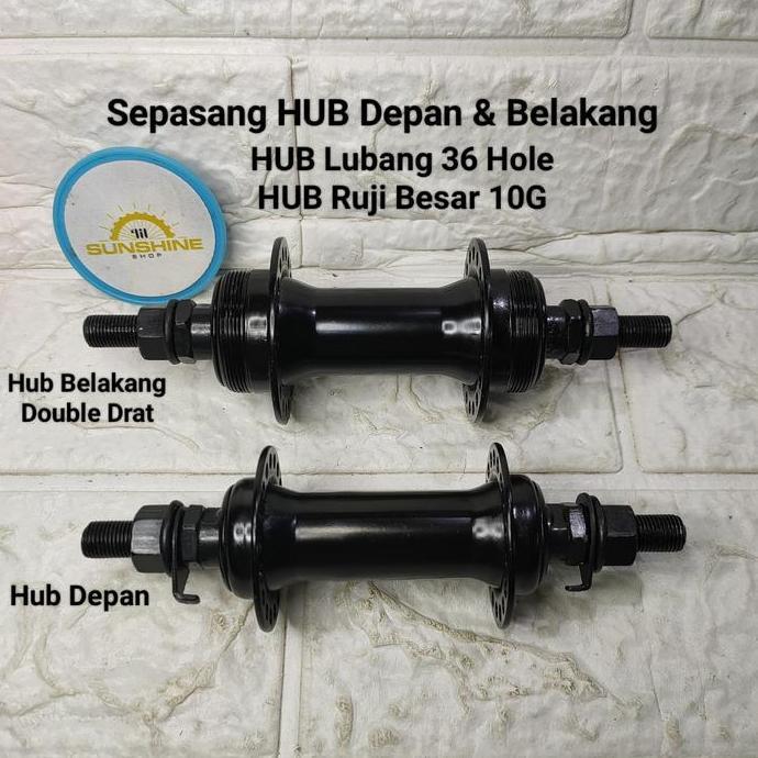 Hub Bosh 36H Lubang Ruji Jari Besar 10G Depan Belakang Untuk Velg Rims Sepeda BMX 20