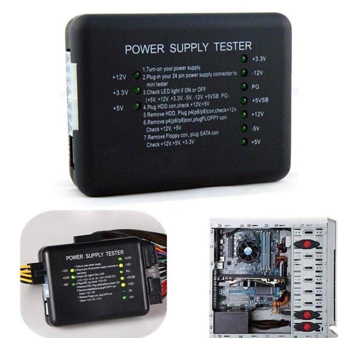FOWERLEB PC Power PSU Tester (Alat Pengecek Kerusakan pada PC, PSU), Akurat