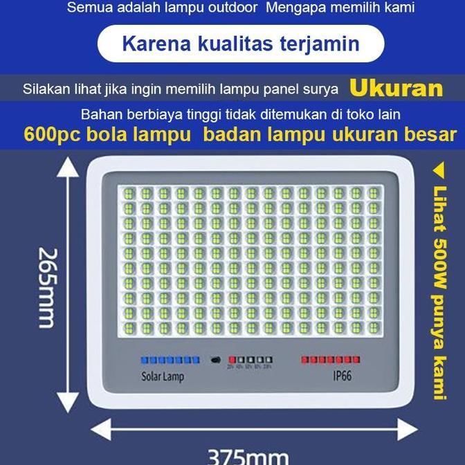 Beli 1 Gratis 1Lampu Tenaga Matahari 1200W Lampu Tenaga Surya Lampu Sorot Solar Cell Lampu Panel Sur