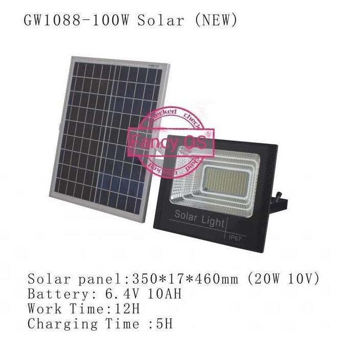 Lampu taman solar panel tenaga surya led 100w 100watt 100 watt