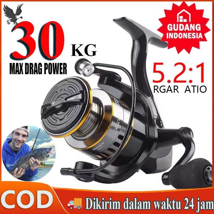 FOWERLEB CODReel Pancing HE1000 - 7000 10 Kg / Reel Pancing Murah Kuat Power /Gulungan Pancing Ikan 