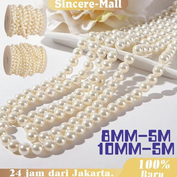 VIWIUWIU 5M Aksesoris Mutiara Manik DIY Dekorasi Rumah Hiasan Pernikahan Pesta