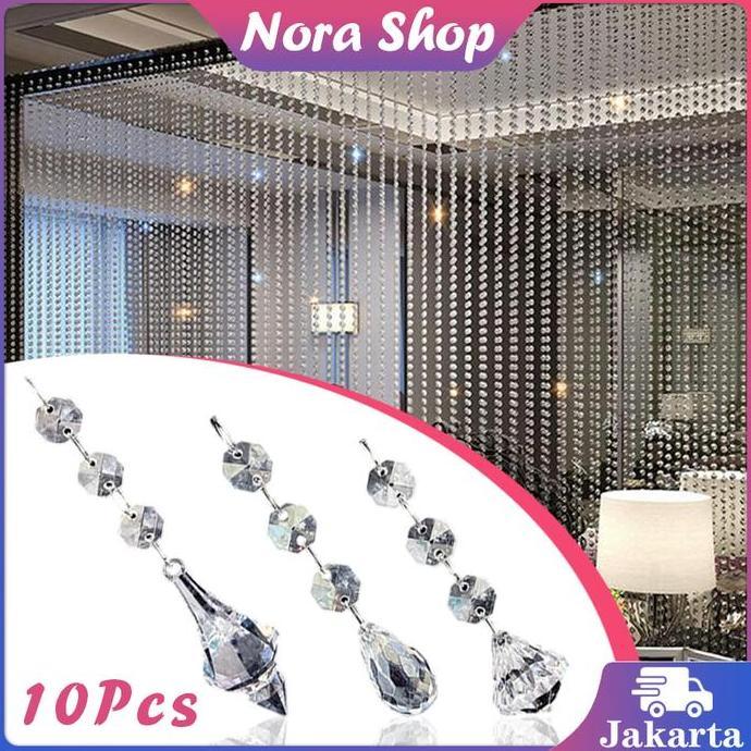 DIKARTELLA Isi10 Tirai Manik Kristal Mengkilap Tirai Crystal Acrylic Tirai Manik Kristal Kaca