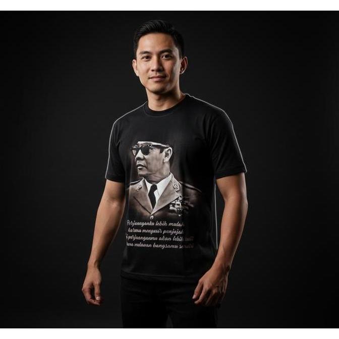 kaos pria baju dewasa kaos  sukarno katun poly poly