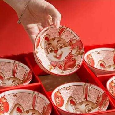 [HAMPERS IMLEK] Mangkok Keramik Set Imlek / Gift Imlek Premium / Mangkok Edisi Imlek / Kado Imlek / 