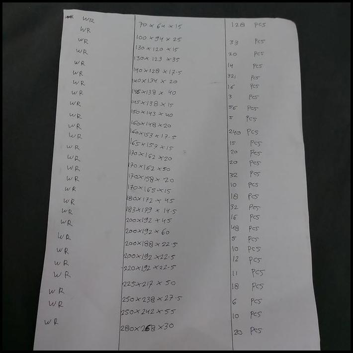 TERLARIS WR 70*64*15 OIL SEAL WEAR RING  / RING WEAR / WR 64*70*15 NOVOTEX LT3 