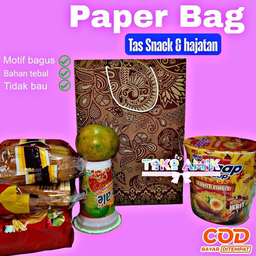 TERLARIS (50pcs) Paper  Bag Batik Tas snack & hajatan uk 17x9x23